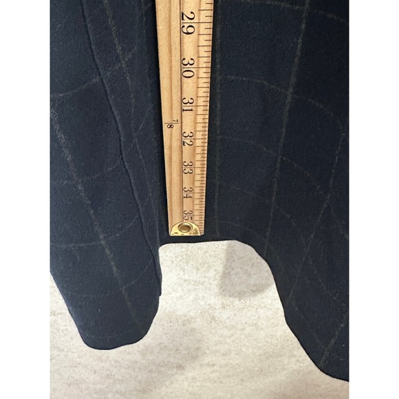 Theory Dolman Mock Neck Dress Windowpane Knit Short Sleeve Navy Size Small - Picture 4 of 8